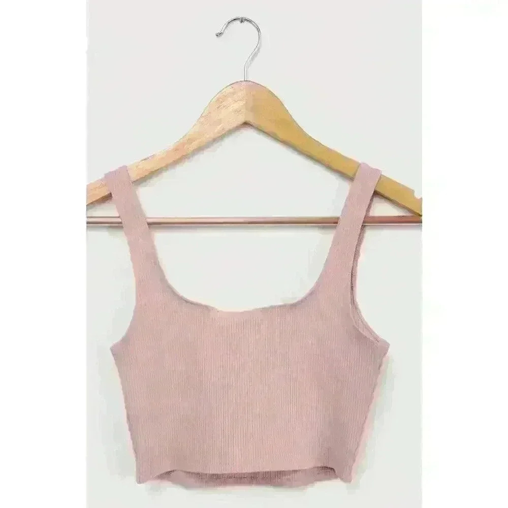 Lulus Set For Life Blush Pink Ribbed Bodycon Two-Piece Dress. Size Medium - Picture 7 of 9